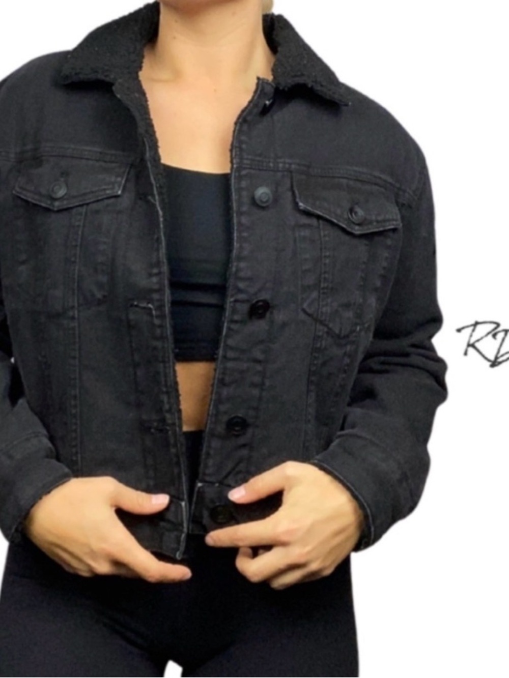 Black Sherpa Denim Jacket